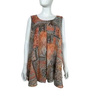 Roz & Ali Chiffon Layered  Sleeveless Blouse